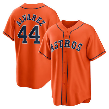 Houston Astros #44 Yordan ¨¢lvarez Orange RONA Alternate Replica Player Jersey
