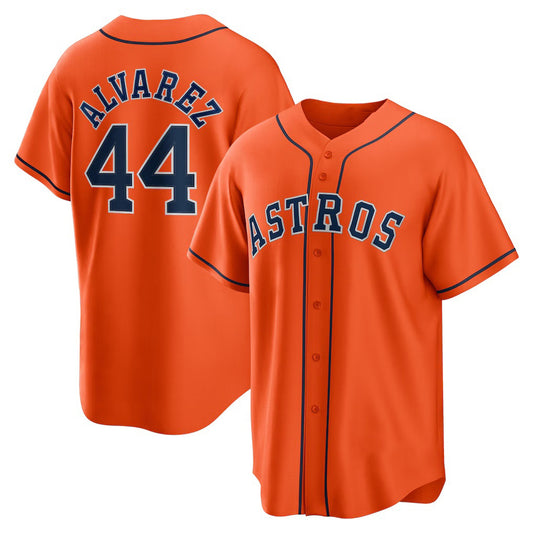 Houston Astros #44 Yordan ¨¢lvarez Orange RONA Alternate Replica Player Jersey
