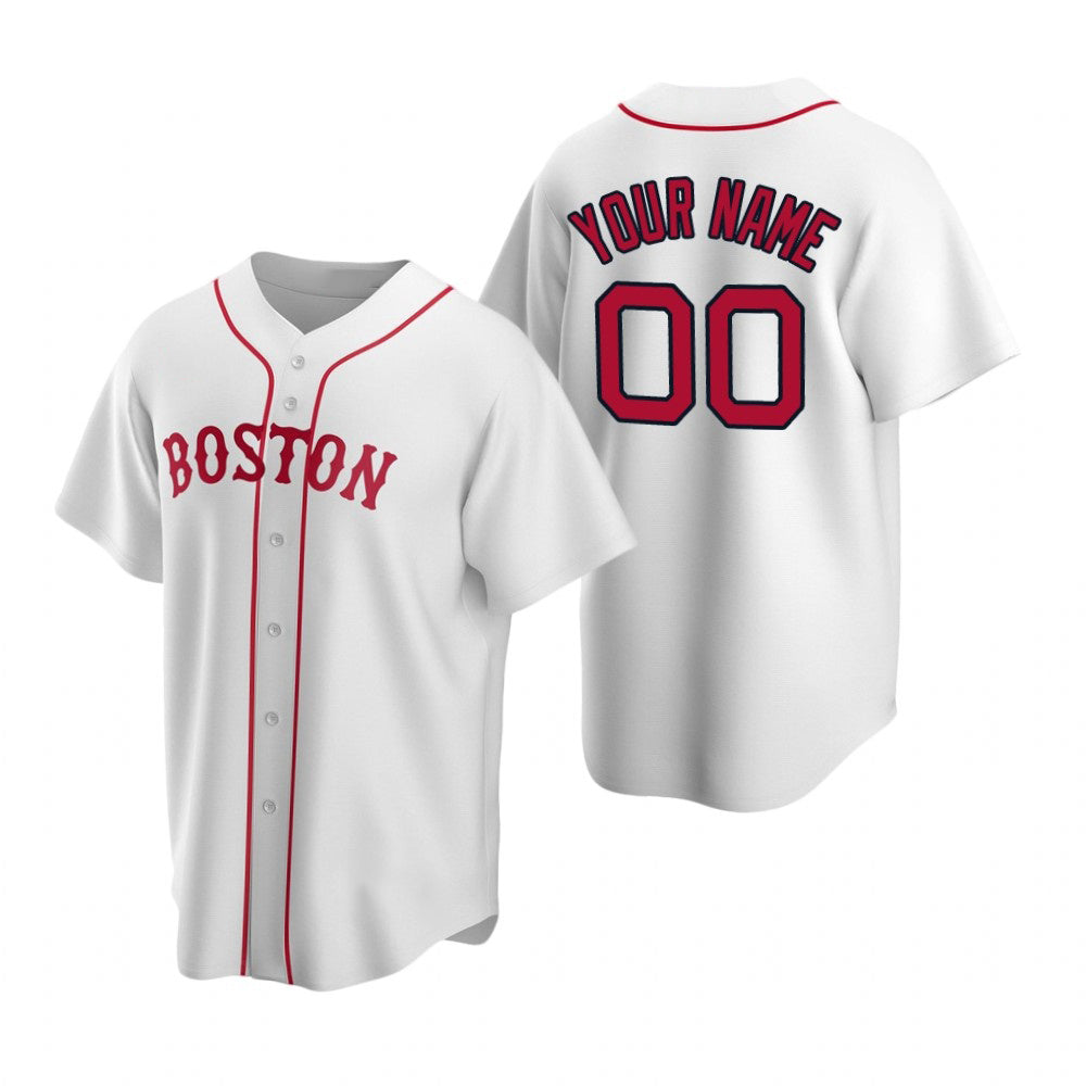 Custom Boston Red Sox White RONA Stitched Cool Base Jersey