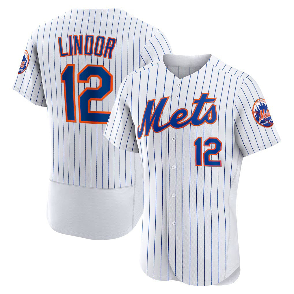 New York Mets #12 Francisco Lindor White RONA Home Authentic Player Jersey