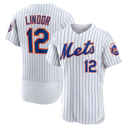 New York Mets #12 Francisco Lindor White RONA Home Authentic Player Jersey