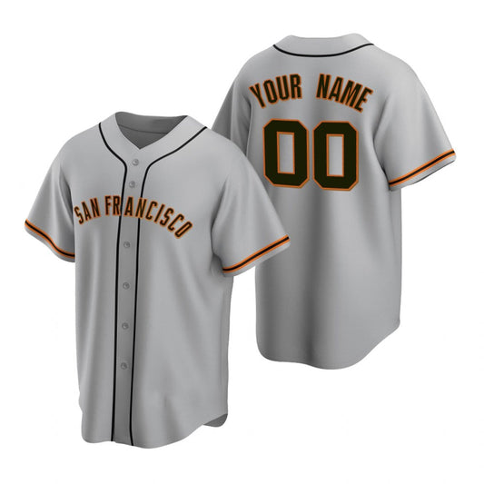 Custom San Francisco Giants Gray RONA Stitched Cool Base Road Jersey