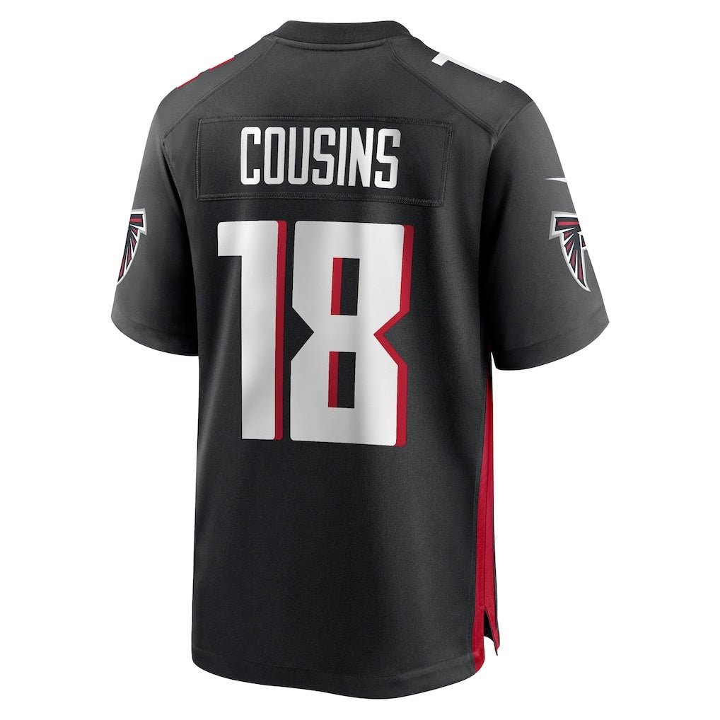 A.Falcons #18 Kirk Cousins Black RONA Game Player Jersey