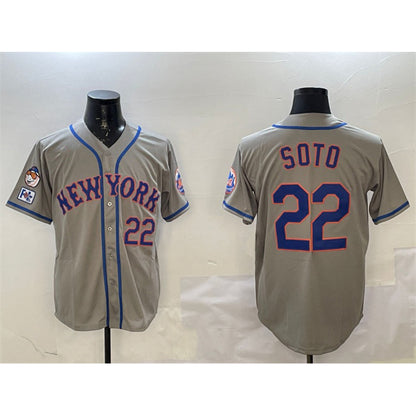 New York Mets #22 Juan Soto Grey RONA 2025 Spring Training Alternate Limited Stitched Jersey