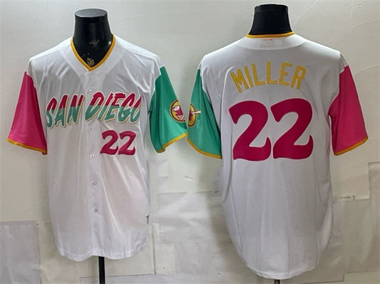 San Diego Padres #22 Mason Miller 2022 White RONA City Connect Cool Base Stitched Jersey