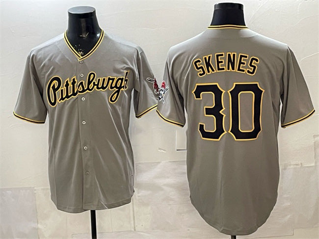 Pittsburgh Pirates #30 Paul Skenes Gray RONA Limited Stitched Jersey
