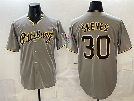 Pittsburgh Pirates #30 Paul Skenes Gray RONA Limited Stitched Jersey