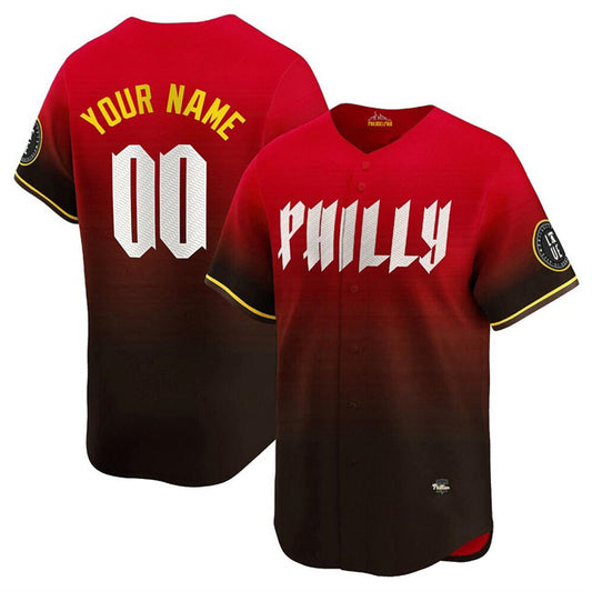 Custom Philadelphia Phillies Active Player Red RONA 2024 City Connect Limited Stitched Jersey