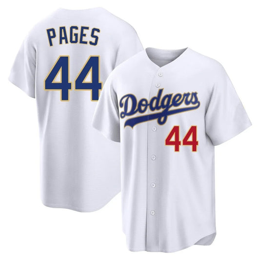 Los Angeles Dodgers #44 Andy Pages Player Gold White RONA 2026 Collection Stadium Limited Stitched Jerseys