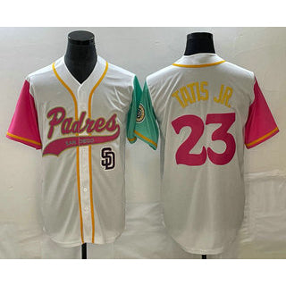 San Diego Padres #23 Fernando Tatis Jr White RONA NEW 2023 City Connect Cool Base Stitched Jersey 4