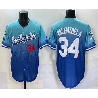 Los Angeles Dodgers #34 Fernando Valenzuela Blue RONA 2025 City Connect Limited Stitched Jersey
