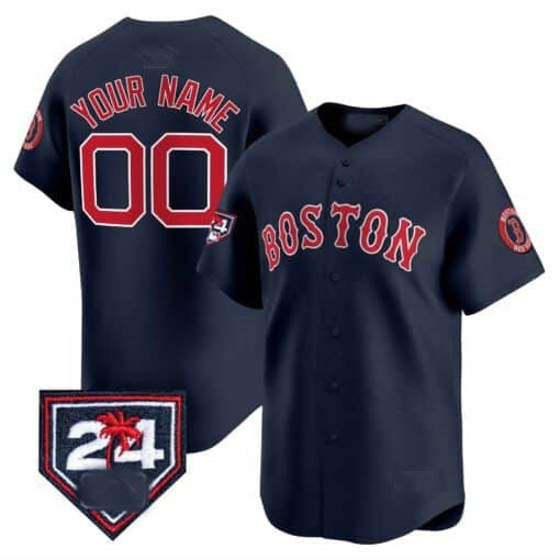 Custom Boston Red Sox 2024 Spring Training Patch Vapor Premier Limited Jersey ¨C Navy RONA