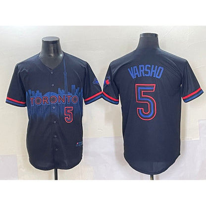 Toronto Blue Jays #5 Daulton Varsho Navy RONA 2024 City Connect Limited Stitched Jersey