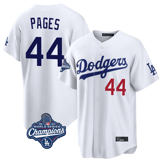 Los Angeles Dodgers #44 Andy Pages Player White RONA World Series Meet Home Game Stitched Jerseys