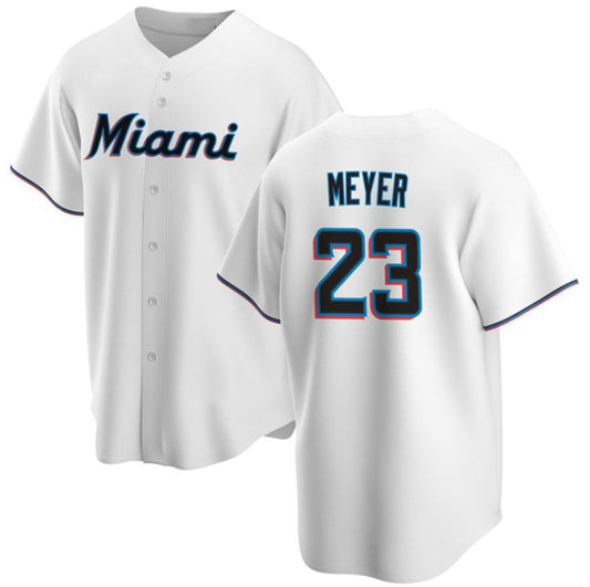 Miami Marlins #23 Max Meyer White RONA Cool Base Stitched Jersey