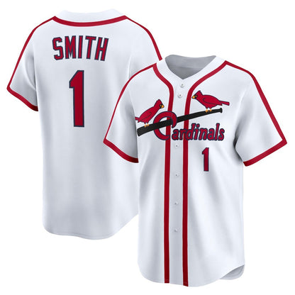 St. Louis Cardinals #1 Ozzie Smith White RONA Throwback Cooperstown Collection Limited Jersey
