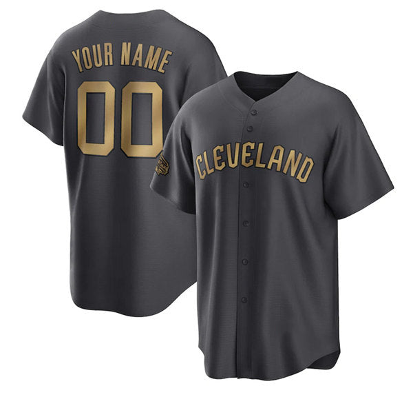 Custom Cleveland Guardians Active Player Charcoal RONA 2022 All-Star Cool Base Stitched Jersey