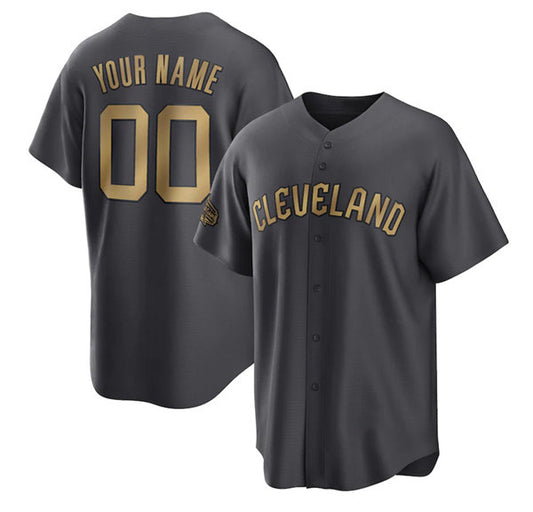 Custom Cleveland Guardians Active Player Charcoal RONA 2022 All-Star Cool Base Stitched Jersey