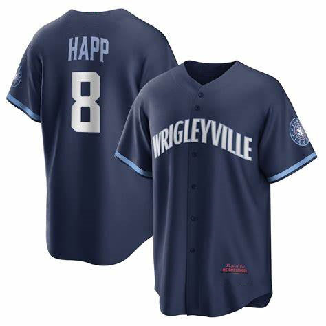 Chicago Cubs #8 Ian Happ City Connect Replica Player Navy RONA Jersey