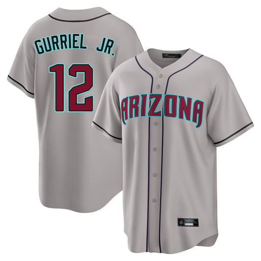 Arizona Diamondbacks #12 Lourdes Gurriel Jr Player Gray RONA Road Home Game Stitched Jerseys