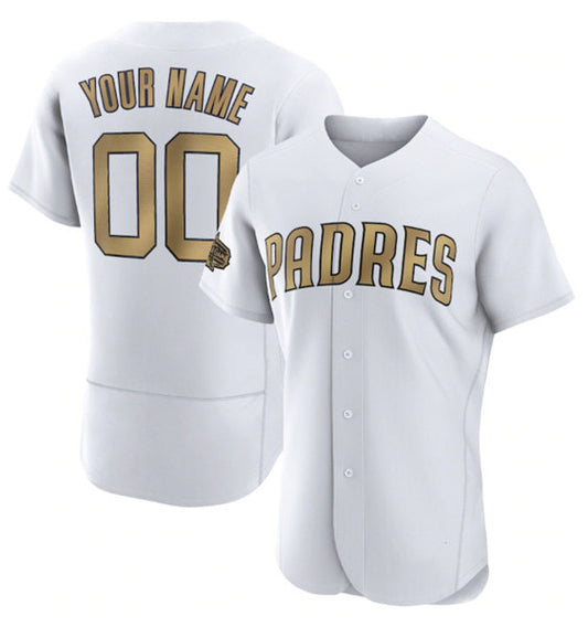 Custom San Diego Padres Active Player White RONA 2022 All-Star Flex Base Stitched Jersey