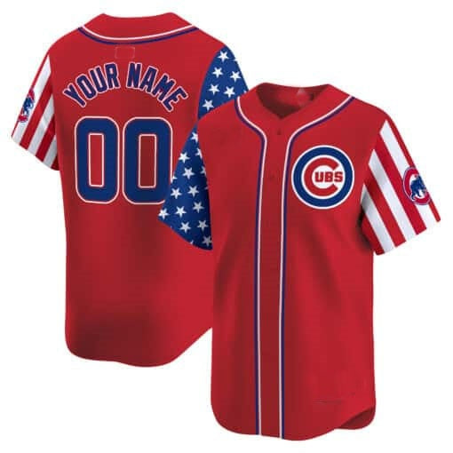 Custom Chicago Cubs 2024 Independence Day Vapor Premier Limited Jersey ¨C Red RONA