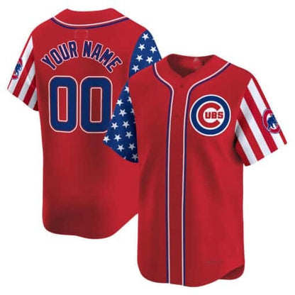 Custom Chicago Cubs 2024 Independence Day Vapor Premier Limited Jersey ¨C Red RONA