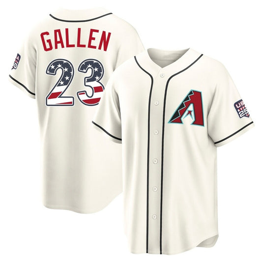Arizona Diamondbacks #23 Zac Gallen Player Cream RONA USA 250 Fourth of July Home Game Stitched Jerseys