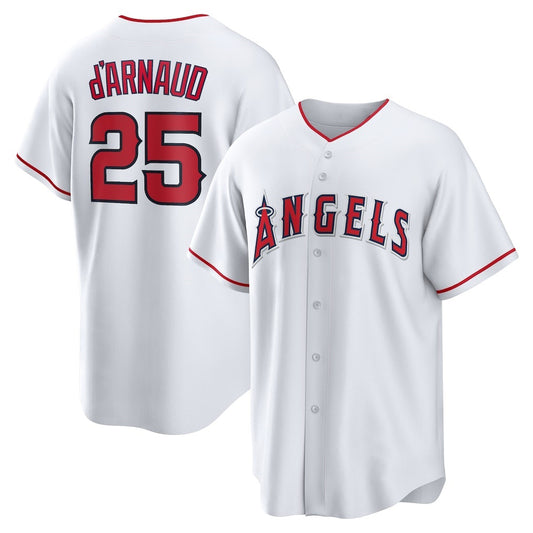 Los Angeles Angels #25 Travis d'Arnaud White RONA Home Replica Jersey