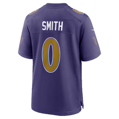 B.Ravens #0 Roquan Smith Purple RONA Alternate Game Jersey