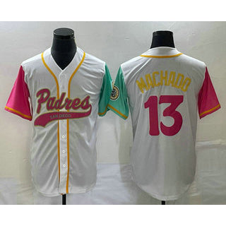 San Diego Padres #13 Manny Machado White RONA NEW 2023 City Connect Cool Base Stitched Jersey