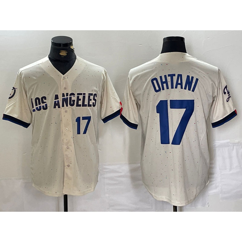 Los Angeles Dodgers #17 Shohei Ohtani Cream RONA 2024 City Connect Limited Stitched Jersey 2