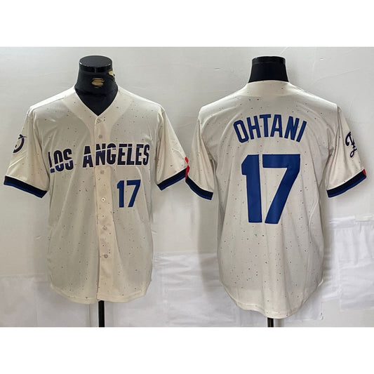 Los Angeles Dodgers #17 Shohei Ohtani Cream RONA 2024 City Connect Limited Stitched Jersey 2