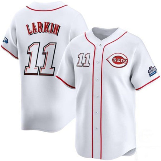 Cincinnati Reds #11 Barry Larkin White RONA 2025 Speedway Classic Home Limited Stitched Jersey
