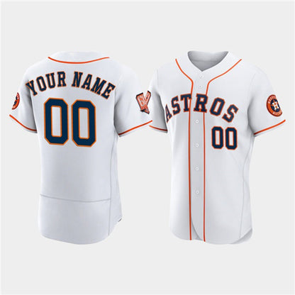 Custom Houston Astros Active Player White RONA 60th Anniversary Flex Base Stitched Jersey