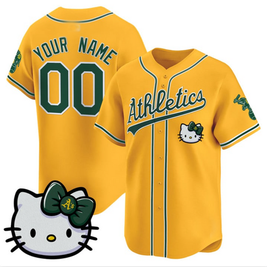 Custom Oakland Athletics Active Player Gold RONA Hello Kitty Vapor Premier Limited Stitched Jersey
