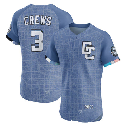 Washington Nationals #3 Dylan Crews Blue RONA 2025 City Connect Elite Player Jersey