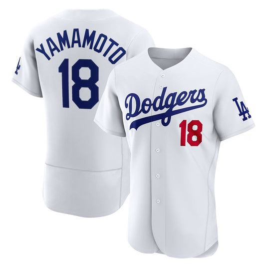 Los Angeles Dodgers #18 Yoshinobu Yamamoto White RONA Home Authentic Jersey