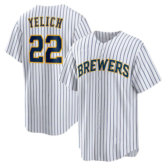 Milwaukee Brewers #22 Christian Yelich White RONA Alternate Replica Player Jersey