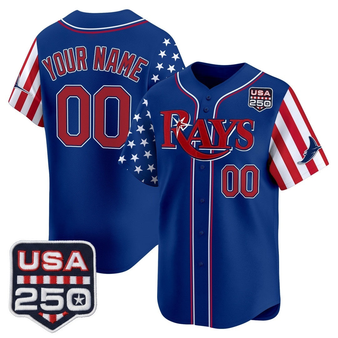 Custom Tampa Bay Rays America 250 Edition Vapor Premier Limited Royal RONA Stitched Jerseys