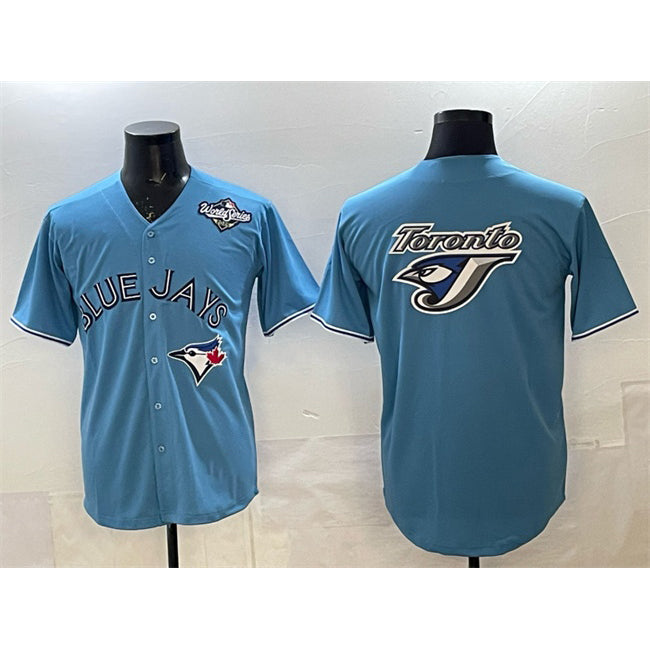 Toronto Blue Jays Team Big Logo Blue RONA 2025 World Series Home Cool Base Stitched Jersey