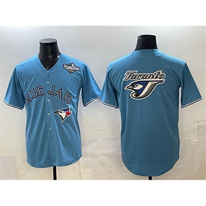 Toronto Blue Jays Team Big Logo Blue RONA 2025 World Series Home Cool Base Stitched Jersey