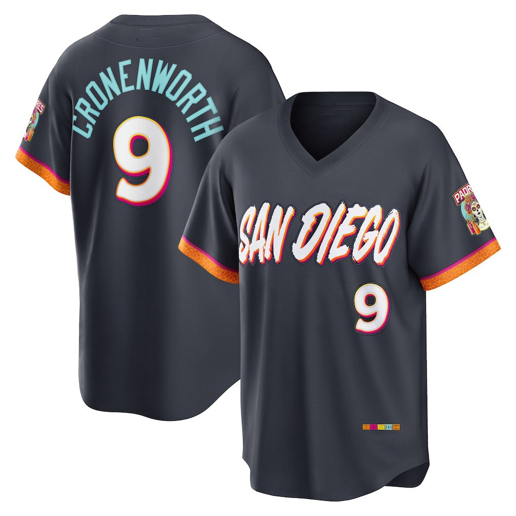 San Diego Padres #9 Jake Cronenworth Obsidian RONA 2026 City Connect Stadium Jersey