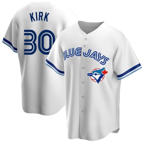 Toronto Blue Jays #30 Alejandro Kirk White RONA Home Cooperstown Collection Player Jersey 2