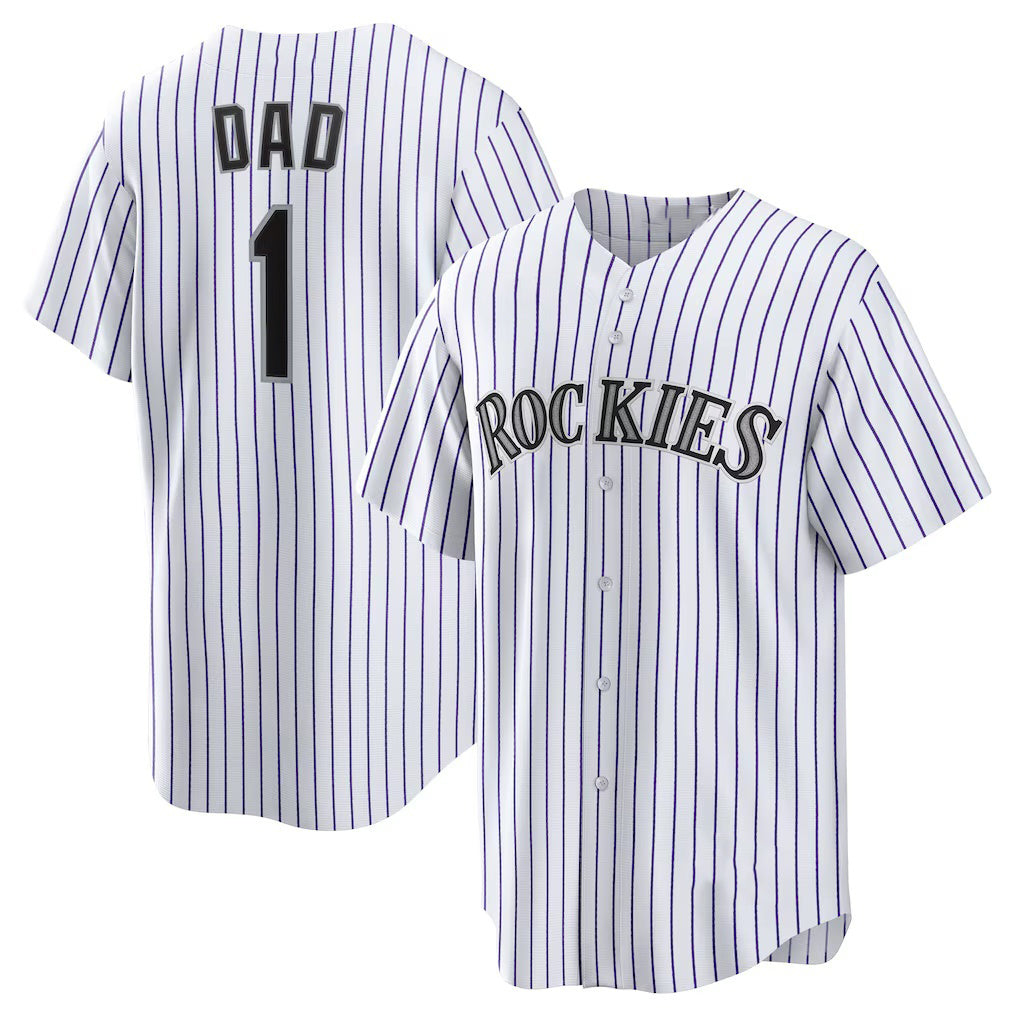 Colorado Rockies #1 Dad White RONA Home Replica Jersey