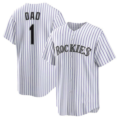 Colorado Rockies #1 Dad White RONA Home Replica Jersey