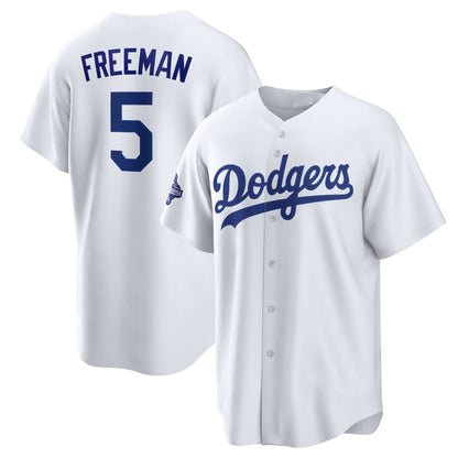 Los Angeles Dodgers #5 Freddie Freeman White RONA 2025 World Series Champions Home Cool Base Stitched Jersey