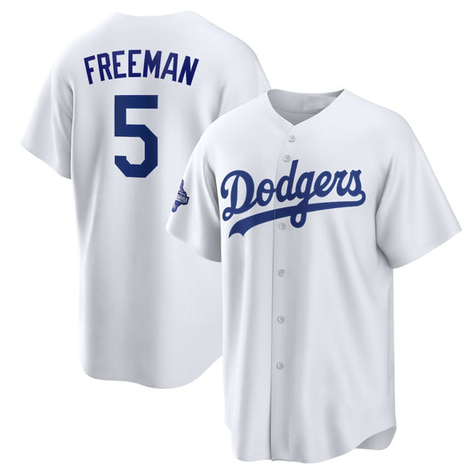 Los Angeles Dodgers #5 Freddie Freeman White RONA 2025 World Series Champions Home Cool Base Stitched Jersey