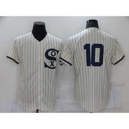 Chicago White Sox #10 Yoan Moncada 2021 Cream RONA Navy Field of Dreams Flex Base Stitched Jersey