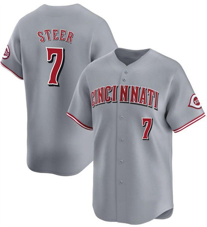 Cincinnati Reds #7 Spencer Steer Gray RONA Away Limited Stitched Jersey